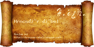 Hrncsár Ábel névjegykártya